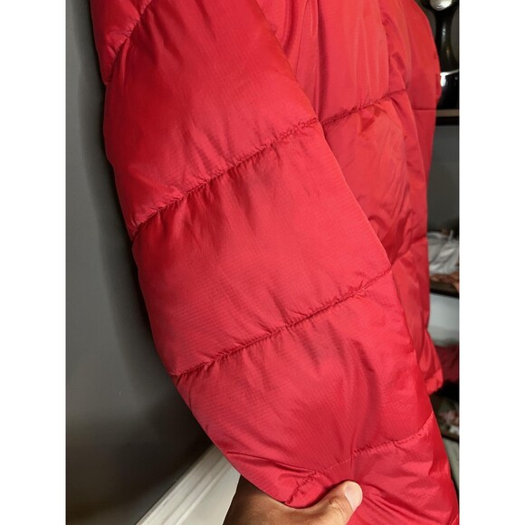 Steve & Barry's Double Down Jacket Mens 2XL Red Black Puffer Hooded Winter Coat - Picture 10 of 16